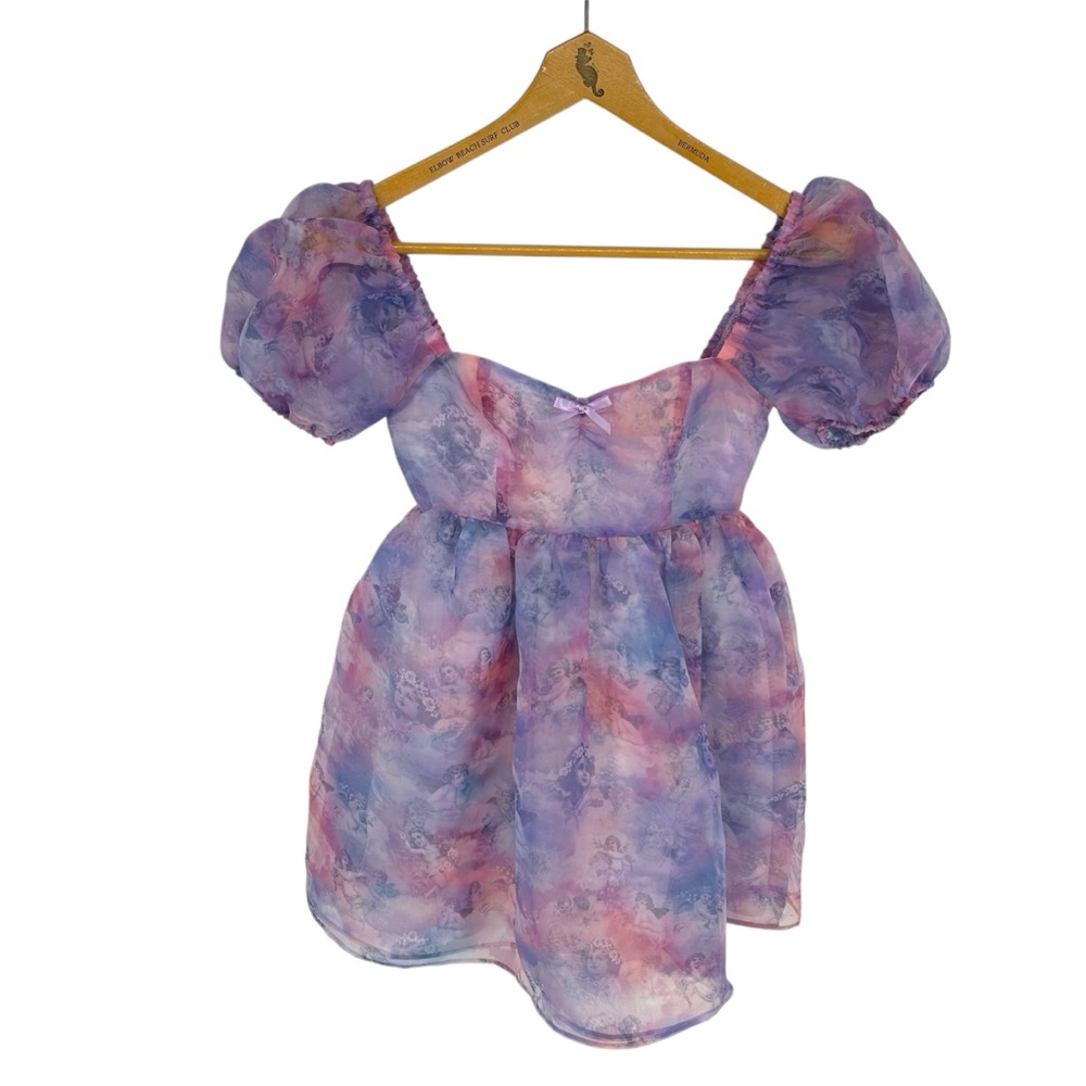 Sugar Thrillz Dolls Kill On Cloud Nine Mini Babydoll Organza Off Shoulder Dress